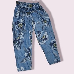Saga NWT Floral Tie Waist Pants Trousers